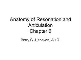 Anatomy of Resonation and Articulation