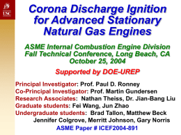 PowerPoint Presentation - Corona discharge ignition in engines
