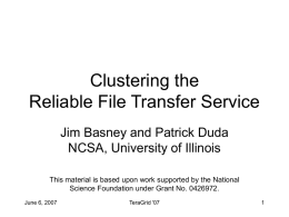 Clustering the Reliable File Transfer Service