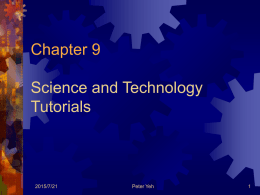 Chapter 9 Science and Technology Tutorials