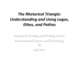 The Rhetorical Triangle: Understanding and Using Logos