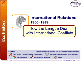 8. How the League Dealt with International Conflicts
