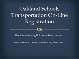 Oakland Schools Transportation On