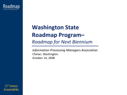 Roadmap Program WSDOT FACT meeting