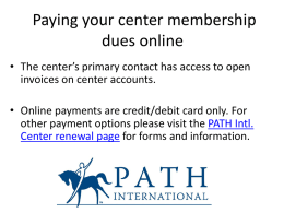 Paying your center membership dues online