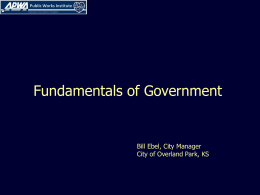Fundamentals of Government - American Public Works Association