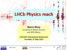 Scopi principali di LHCb