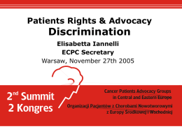 Patients Rights & Advocacy Discrimination