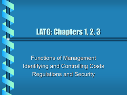 LATG: Chapters 1, 2, 3 - AZ Branch AALAS Homepage
