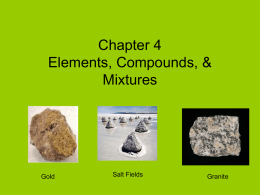 Chapter 4 Elements, Compounds, & Mixtures