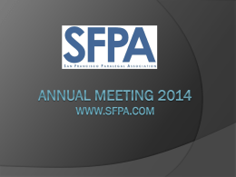 ANNUAL MEETING 2014 - San Francisco Paralegal Association