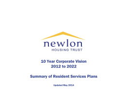 10 Year Corporate Vision 2012 to 2022 Summary of Resident