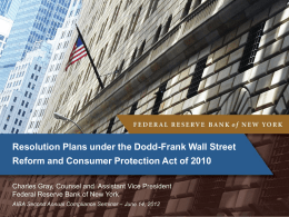 Resolution Plans under the Dodd