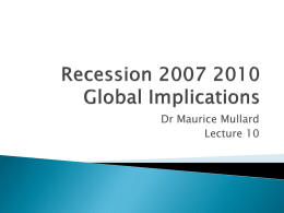 Recession 2009 Global Implications