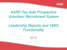 AARP Tax-Aide Prospective Volunteer Recruitment System