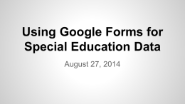 Using Google Forms for Special Education Data