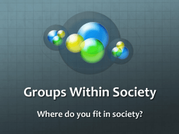 Groups within Society