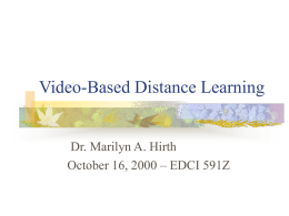 Video-Based Distance Learning