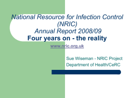 NRIC Annual Report National Resource for Infection Control