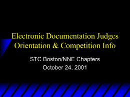 Electronic Documentation Judges Orientation