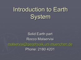 Introduction to Earth System - uni