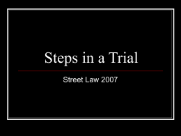 Trial Procedure - UW School of Law