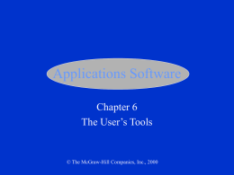 Chapter 6: Applications Software