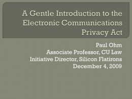 A Gentle Introduction to the Electronic Communications