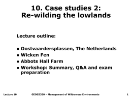 Lecture 2 Wilderness typology and characterisation