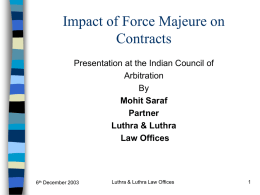 Impact of Force Majeure on Contracts