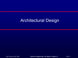 Architectural design 2 - Systems, software and technology