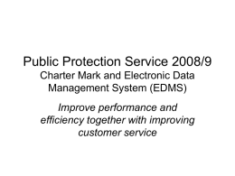 Public Protection Service 2008/9 Charter Mark and