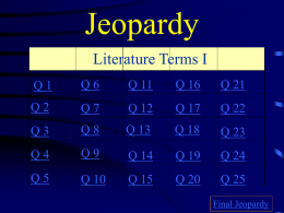 Jeopardy - Havlicek's classroom