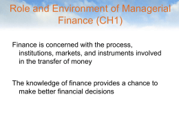 Financial Economics (ENE38E)