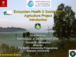 A Course Package on Ecosystem Health and Sustainable