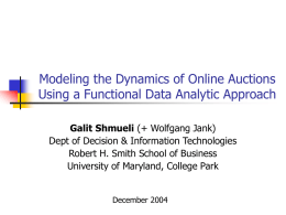 Studying Online Auctions using a Statistical Approach