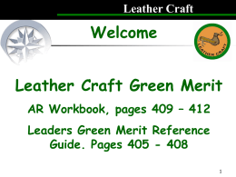 Leather Craft Merit - Royal Rangers South Central East