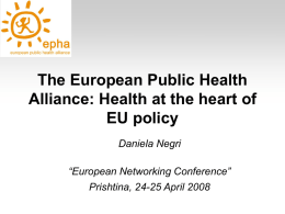 The European Public Health Alliance at a glance