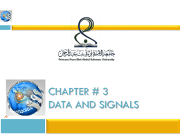 Chapter # 3 Data and Signals