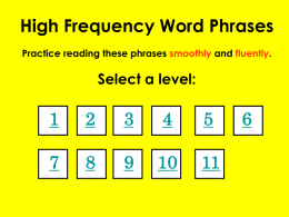 High Frequency Word Phrases - Anderson Elementary School
