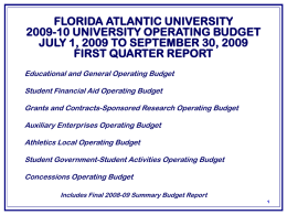FAU 2006-07 First Qtr Op Budget July