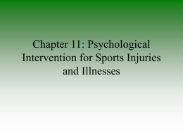 Chapter 11: Psychological Intervention for Sports Injuries