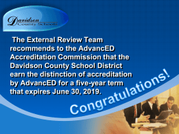 External Review Team recommends to the AdvancED