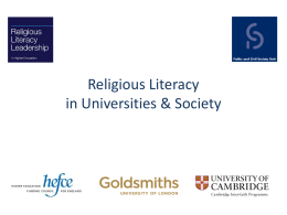 Religious Literacy in Higher Education