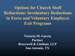 Options for Church Staff Reductions: Involuntary