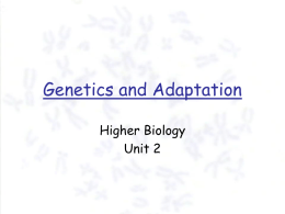 Genetics and Adaptation