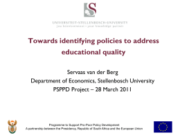 Towards identifying policies to address educational quality