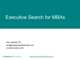 Executive Search for MBAs