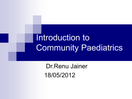 Role of Community Paediatricians