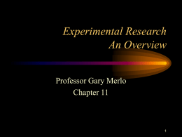 Experimental Research An Overview